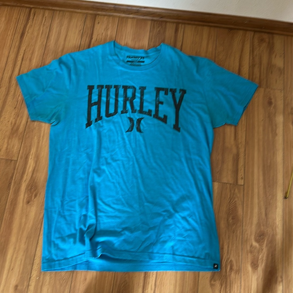 Hurley Teal Crop Tee with Black Logo
